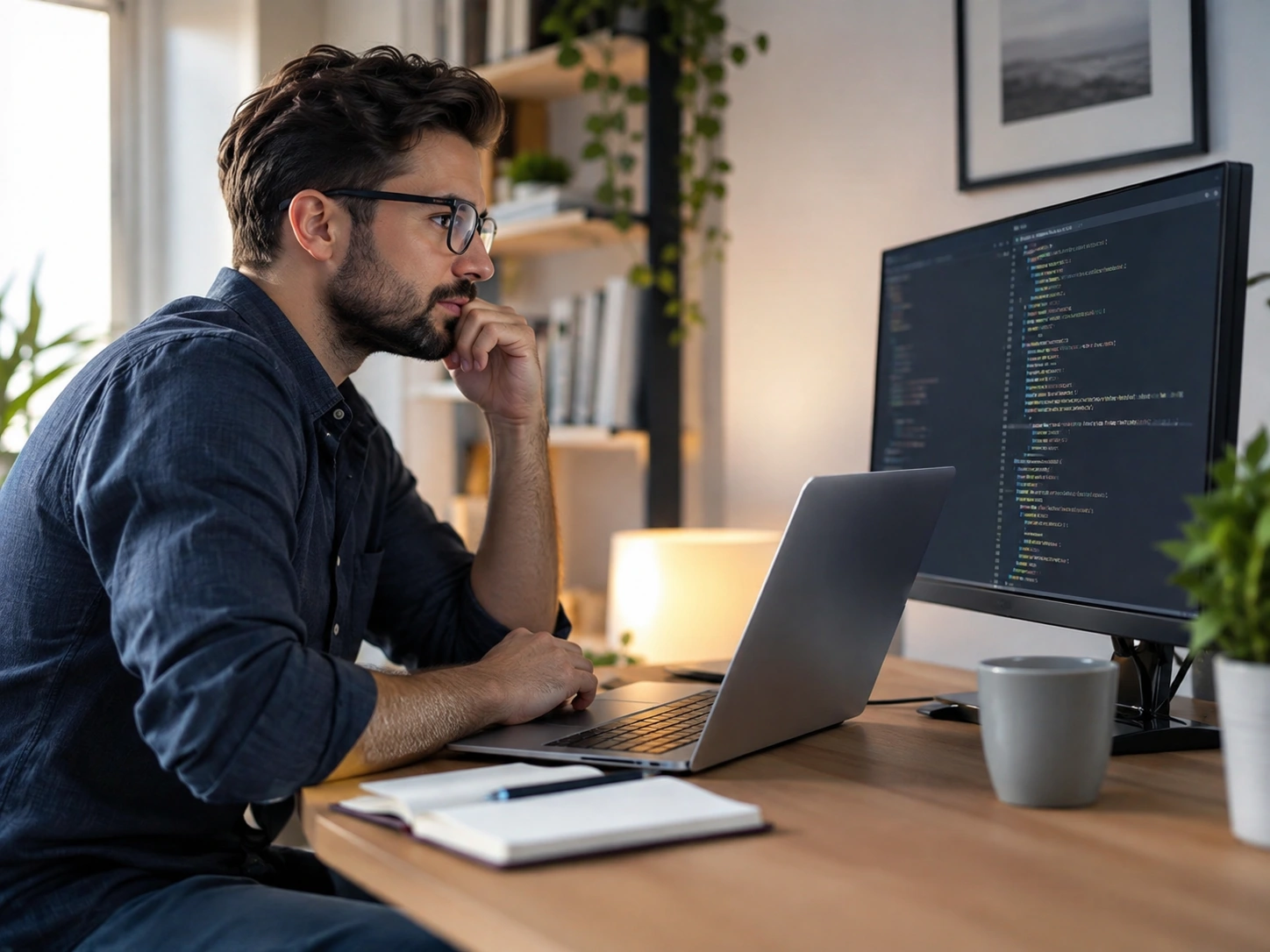 Digital consultant answering project questions during a client discussion