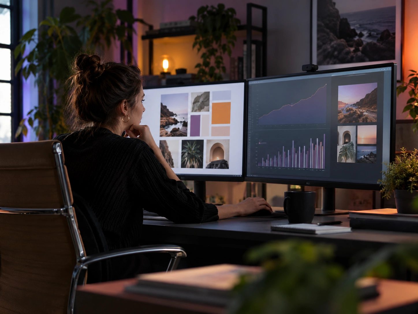 Developer working on a website and technical interface